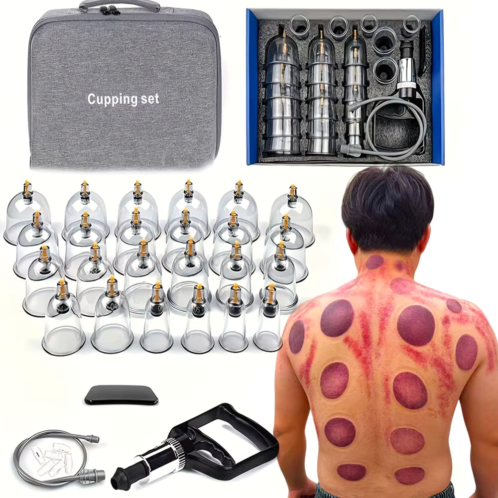 24PCS Vacuum Cupping Set with Hand Pump