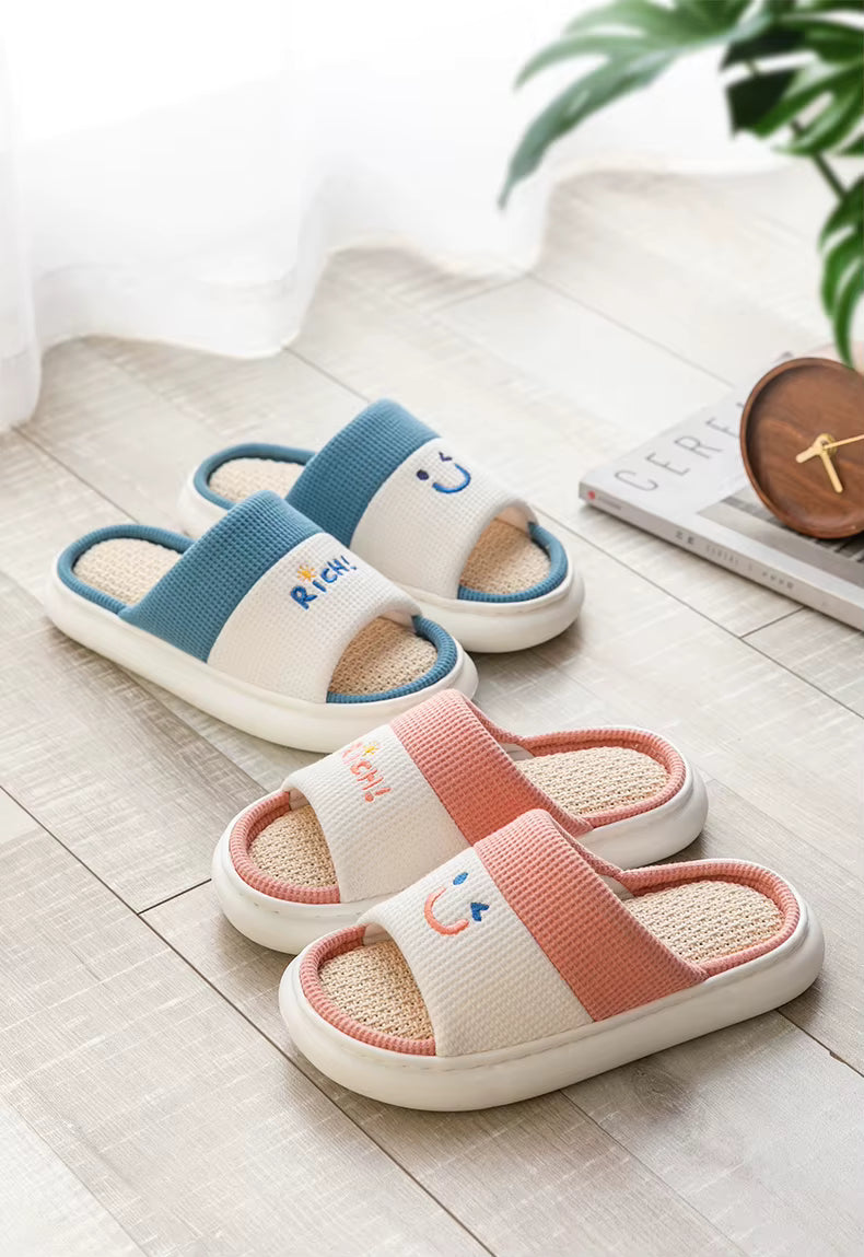 Cute Women's Linen Slippers